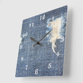 Reißende Jeans sehen Quadratische Wanduhr (Winkel)