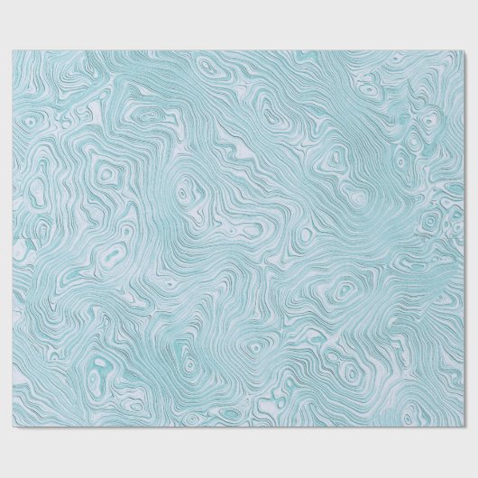 Reißende Seidenmoirmuster im Coolen Aqua Geschenkpapier (Flach)