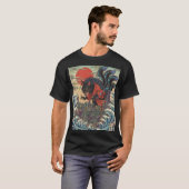 Reißender Wolf über dem Neon-Tokio-Sonnenuntergang T-Shirt (Vorne ganz)