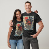 Reißender Wolf über dem Neon-Tokio-Sonnenuntergang T-Shirt (Unisex)