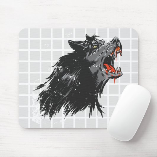 Reißendes Wolf-Gitter-Mauspad Mousepad (Mit Mouse)