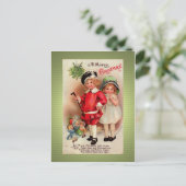 Reissue Viktorianisch Golden Christmas Postkarte (Stehend Vorderseite)