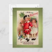 Reissue Viktorianisch Golden Christmas Postkarte (Vorne/Hinten)