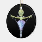 Reißverschluss-Alien  Keramik Ornament (Links)