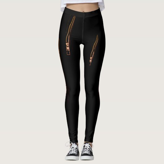 Reißverschluss-Leggings Leggings (Vorderseite)