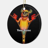 Reißverschluss-Monster Keramik Ornament (Links)