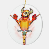 Reißverschluss-Monster Keramik Ornament (Links)