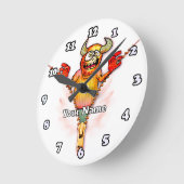 Reißverschluss-Monster Runde Wanduhr (Winkel)