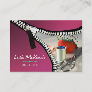 "Reißverschluss" - nähend, Damenschneiderin, Visitenkarte