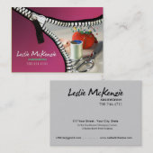 "Reißverschluss" - nähend, Damenschneiderin, Visitenkarte (Vorne/Hinten)