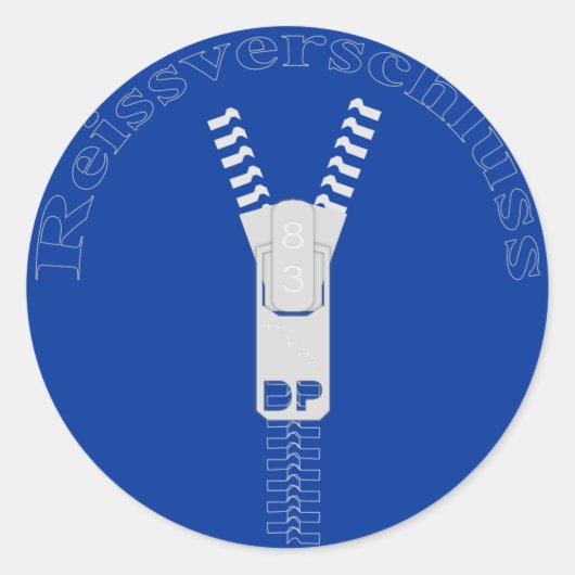 Reissverschluss Runder Aufkleber (Vorderseite)