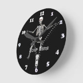 Reißverschluss Skelett Runde Wanduhr (Winkel)