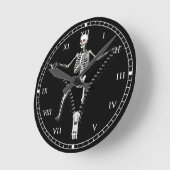 Reißverschluss Skelett Runde Wanduhr (Winkel)