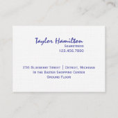 Reißverschluss Visitenkarte (Rückseite)