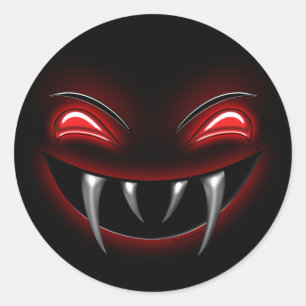 Reißzahn-Gesichts-Aufkleber Runder Aufkleber