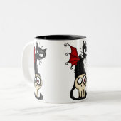 Reißzahn-Miezekatze Zweifarbige Tasse (Vorderseite Links)