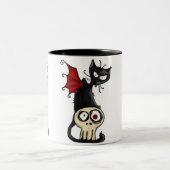 Reißzahn-Miezekatze Zweifarbige Tasse (Mittel)