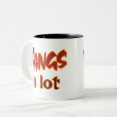 Reißzähne Halloweens Punny dankt viel Zweifarbige Tasse (Vorderseite Links)