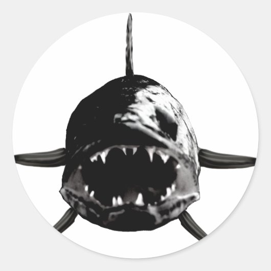 Reißzähne Runder Aufkleber (Vorderseite)
