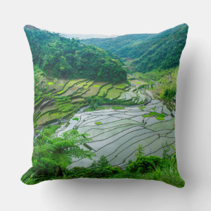 Reisterrassen-Landschaft, Philippinen Kissen