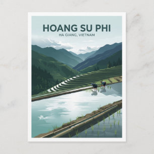 Reisterrassen von Hoang Su Phi Vinh Quang Vietnam Postkarte