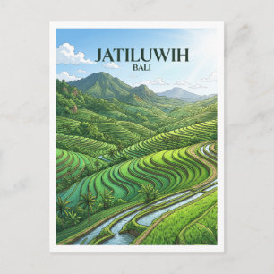 Reisterrassen von Jatiluwih Indonesien Postkarte