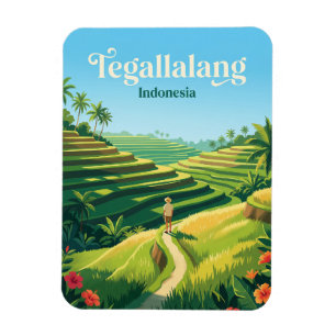 Reisterrassen von Tegallalang Indonesien Magnet