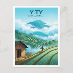 Reisterrassen von Y Ty Vietnam Postkarte