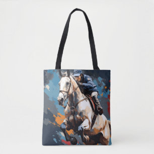 Reitaktion Sportmalerei Abstrakt Art Tasche