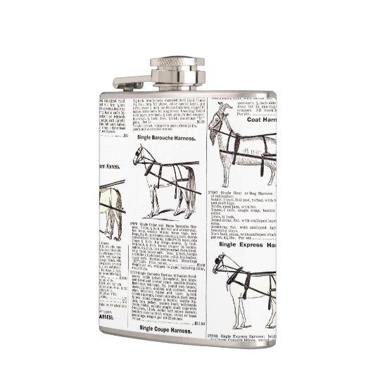 Reitantike Werbung Kunst Flachmann (Links)