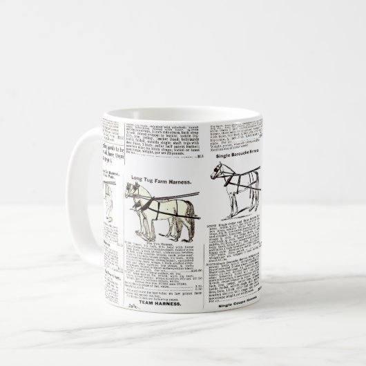 Reitantike Werbung Kunst Kaffeetasse (Vorderseite Links)