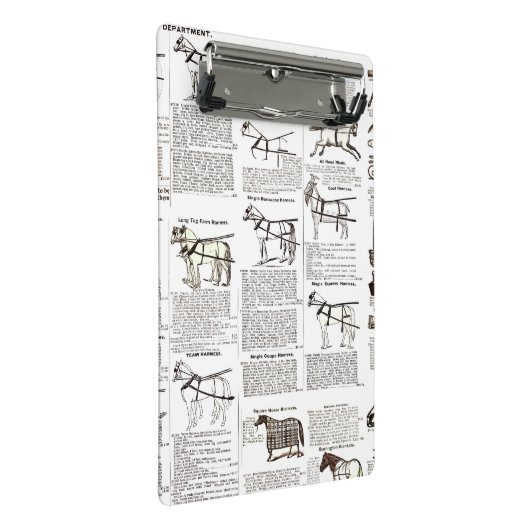 Reitantike Werbung Kunst Mini Klemmbrett (Schrägansicht)