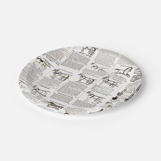 Reitantike Werbung Kunst Pappteller (Schrägansicht)