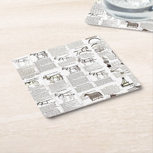 Reitantike Werbung Kunst Rechteckiger Pappuntersetzer (angewinkelt)