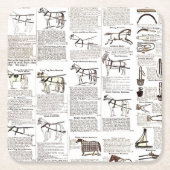 Reitantike Werbung Kunst Rechteckiger Pappuntersetzer (Vorderseite)