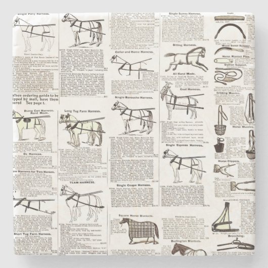 Reitantike Werbung Kunst Steinuntersetzer (Vorderseite)