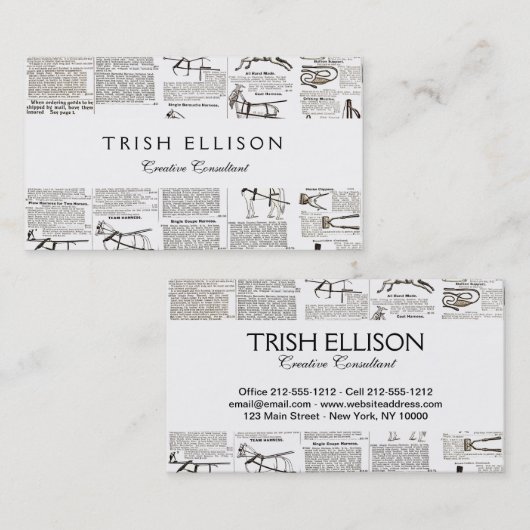 Reitantike Werbung Kunst Visitenkarte (Vorne/Hinten)