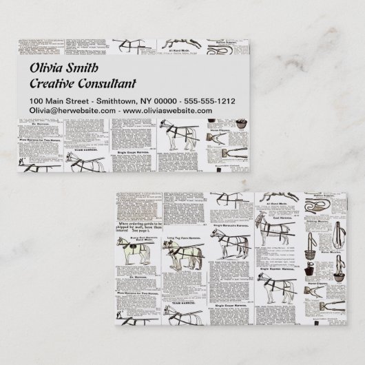 Reitantike Werbung Kunst Visitenkarte (Vorne/Hinten)