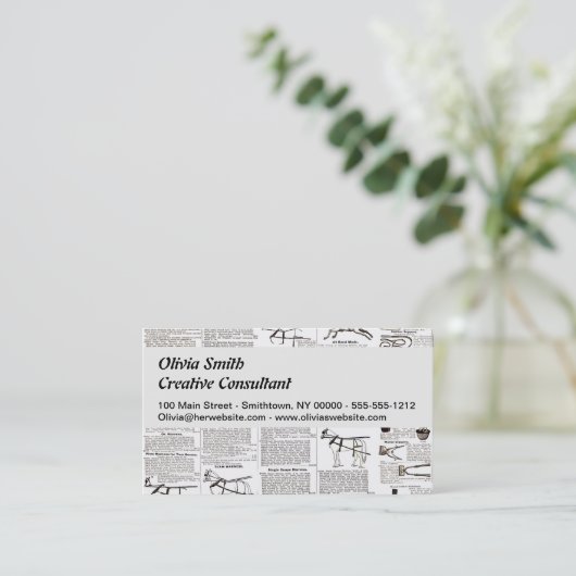 Reitantike Werbung Kunst Visitenkarte (Stehend Vorderseite)