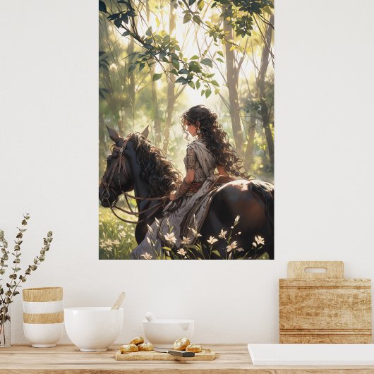 Reitausflug im Wald - Extrem groß Poster (Küche)