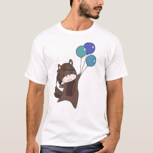 Reitballons Fliegendes Süße Tier Pony T-Shirt