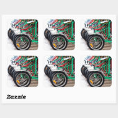 Reitbereit Quadratischer Aufkleber (Blatt)