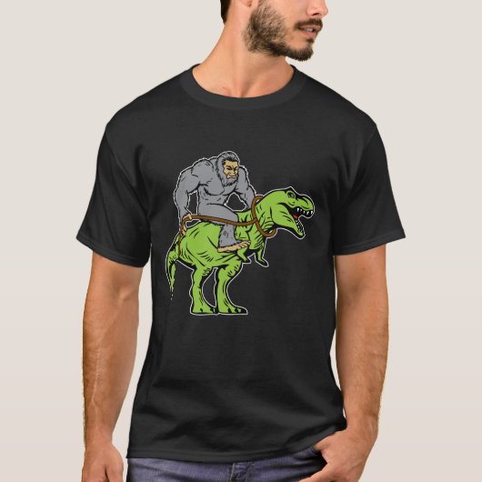 Reitdinosaurier T Bigfoots Sasquatch rex T-Shirt (Vorderseite)