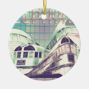 Reite den Zephyr Vintage Nostalgie 1949 Keramik Ornament