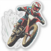 Reite durch den Dreck: Motocross Power Aufkleber (Vorderseite)