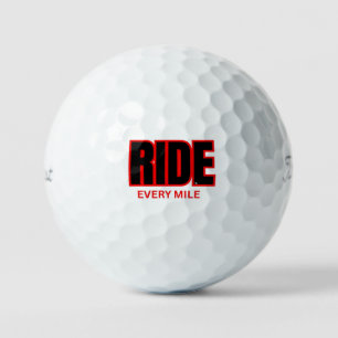 Reite jede Meile – Motorrad-Abenteuer-Typografie  Golfball