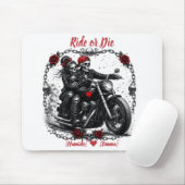 Reite oder Stirb Personalisiertes Skelett-Paar Mousepad (Mit Mouse)