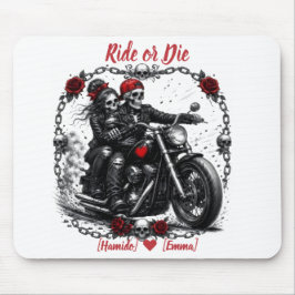 Reite oder Stirb Personalisiertes Skelett-Paar Mousepad