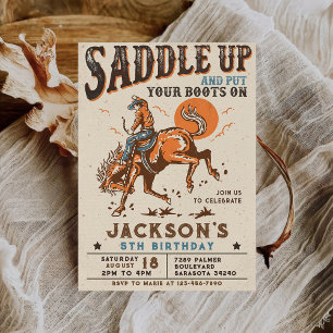 Reite Western Rodeo Cowboy Geburtstagseinladung Einladung