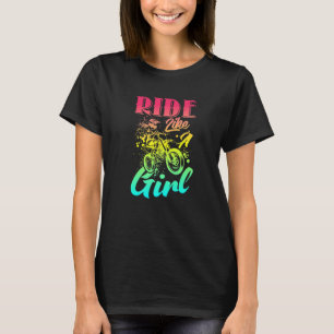 Reite wie ein Mädchen Lustiges Mädchen-Biker-Outfi T-Shirt